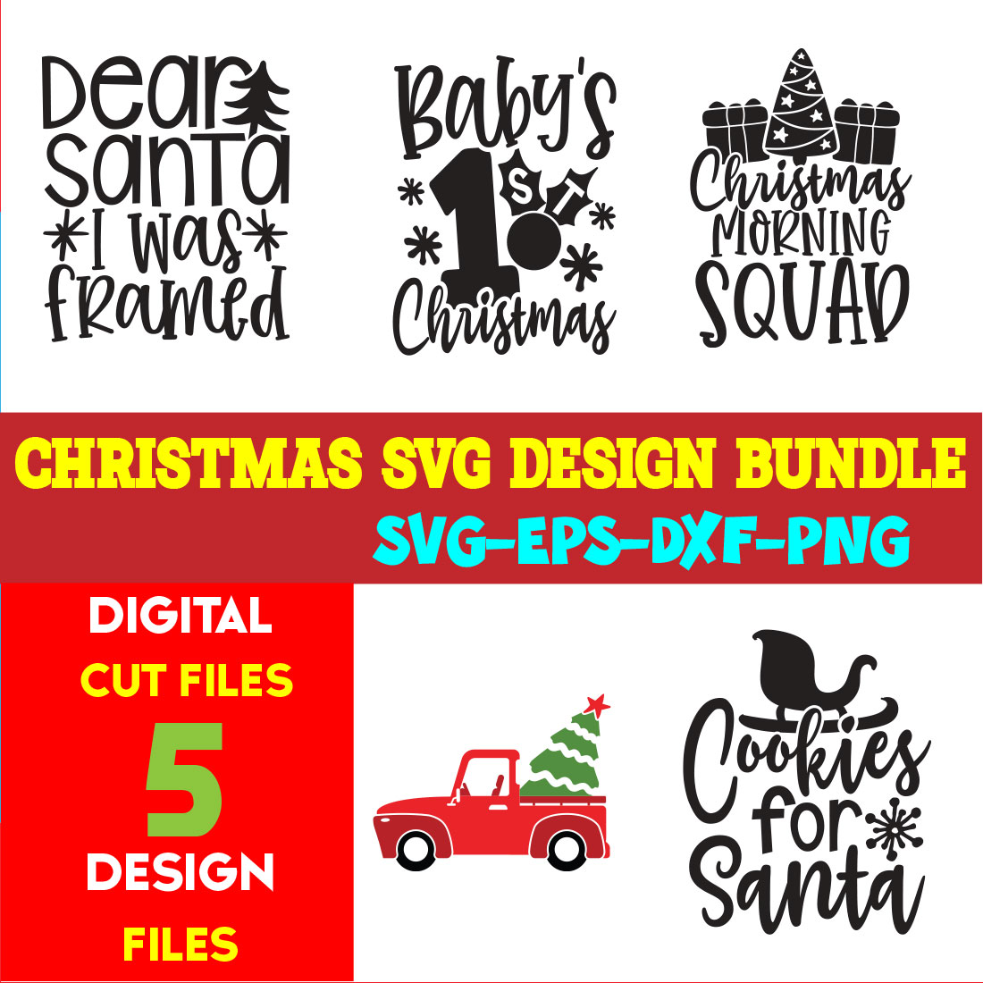 Christmas SVG T-shirt Design Bundle Volume-59 cover image.