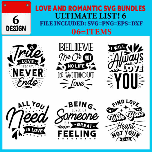 Love And Romantic T-shirt Design Bundle Vol-01 cover image.