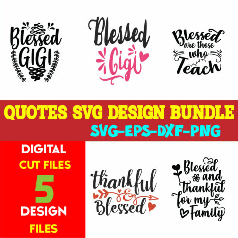 Quotes T-shirt Design Bundle Vol-04 cover image.