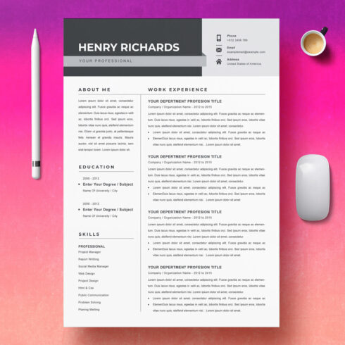 CV Template Download Resume Template | MS Word Cover Letter | PSD Format Template cover image.