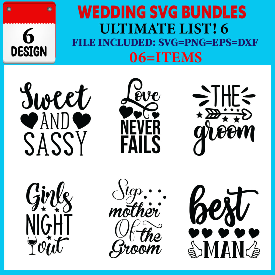 Wedding SVG T-shirt Design Bundle Vol-07 cover image.