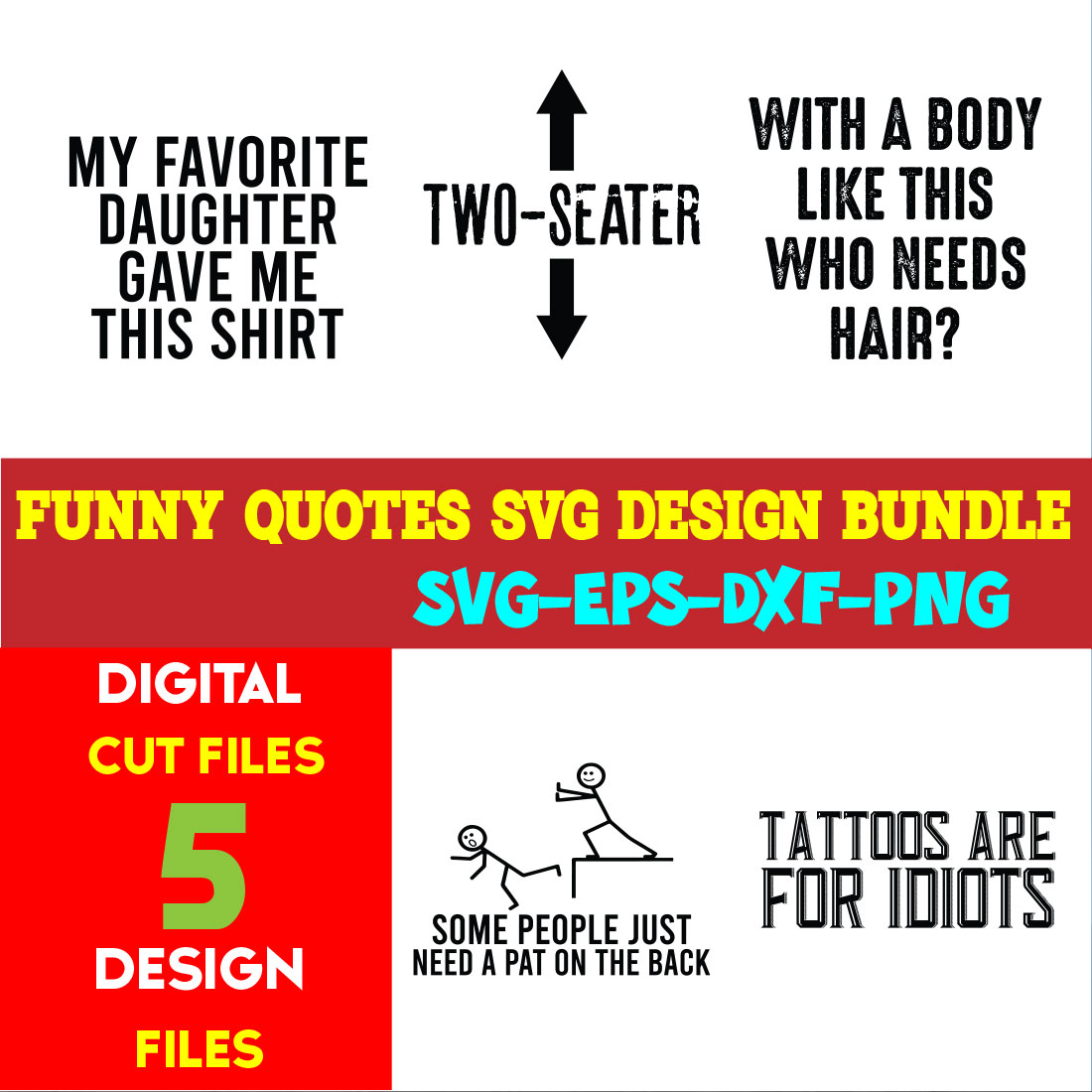 Funny Quotes T-shirt Design Bundle Volume-02 cover image.