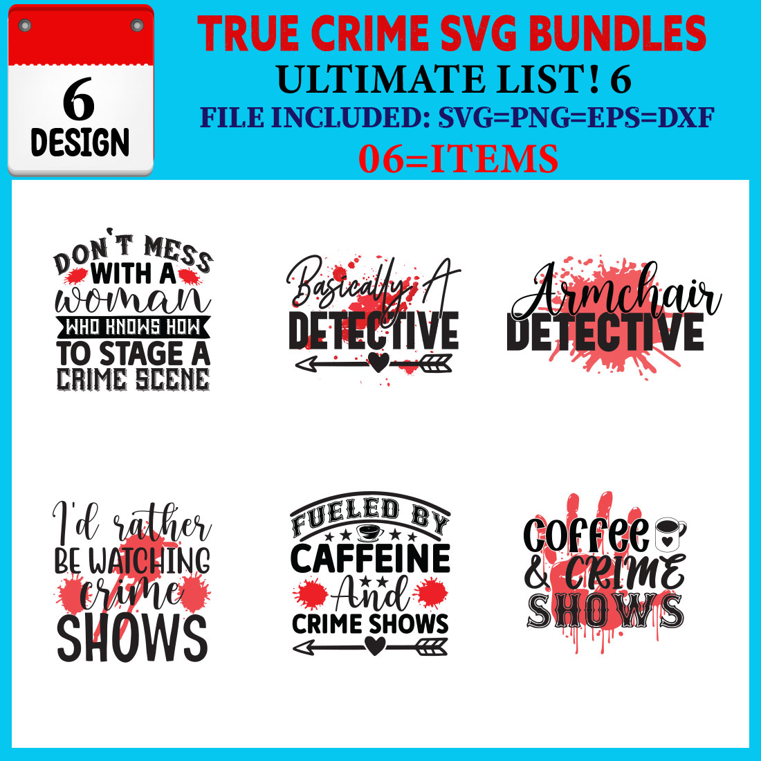 True Crime T-shirt Design Bundle Vol-01 cover image.