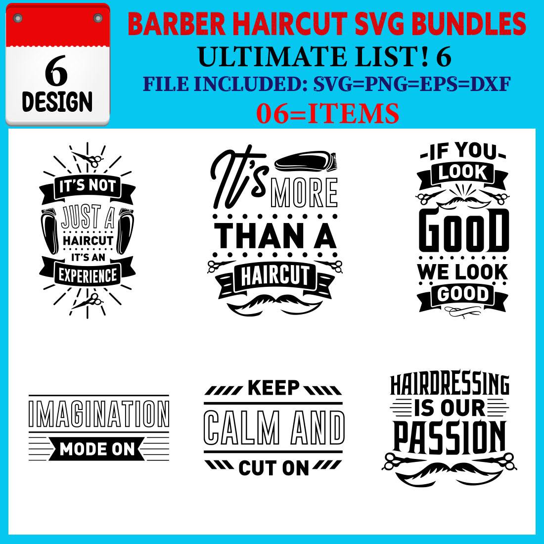 Barber Haircut T-shirt Design Bundle Vol-03 cover image.