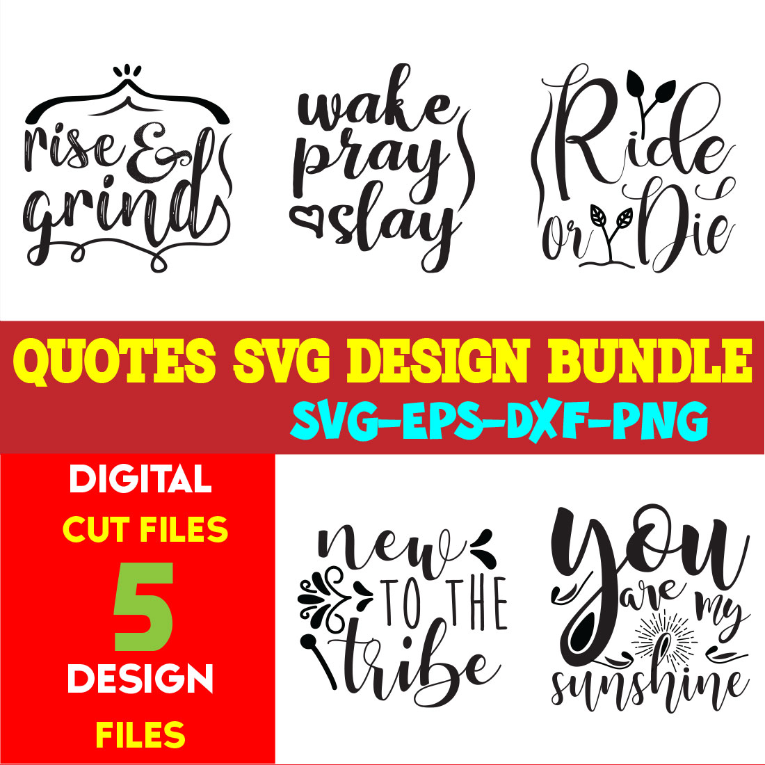 Quotes T-shirt Design Bundle Vol-22 cover image.