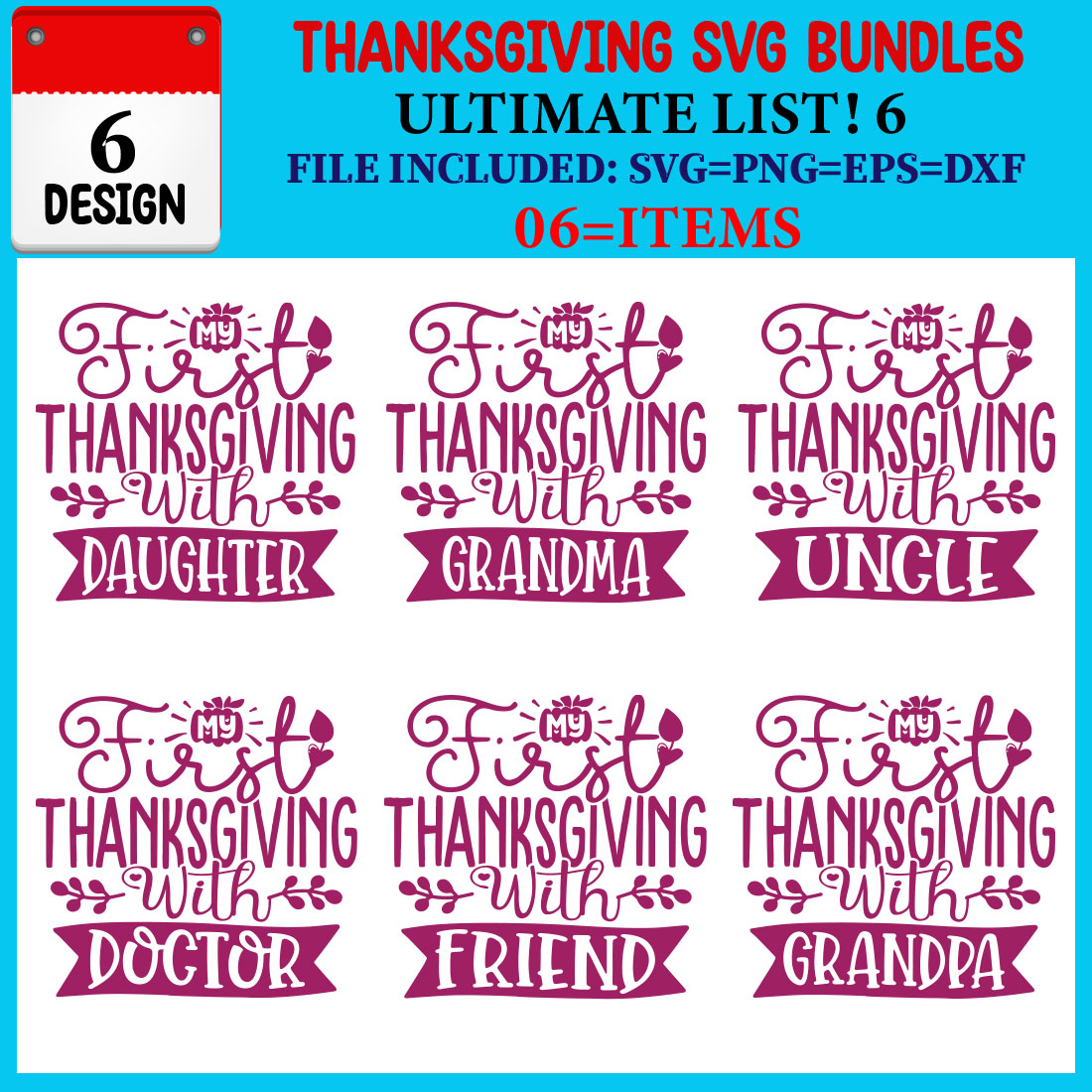 Thanksgiving T-shirt Design Bundle cover image.