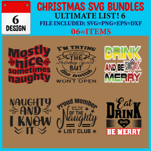 Christmas SVG T-shirt Design Bundle cover image.