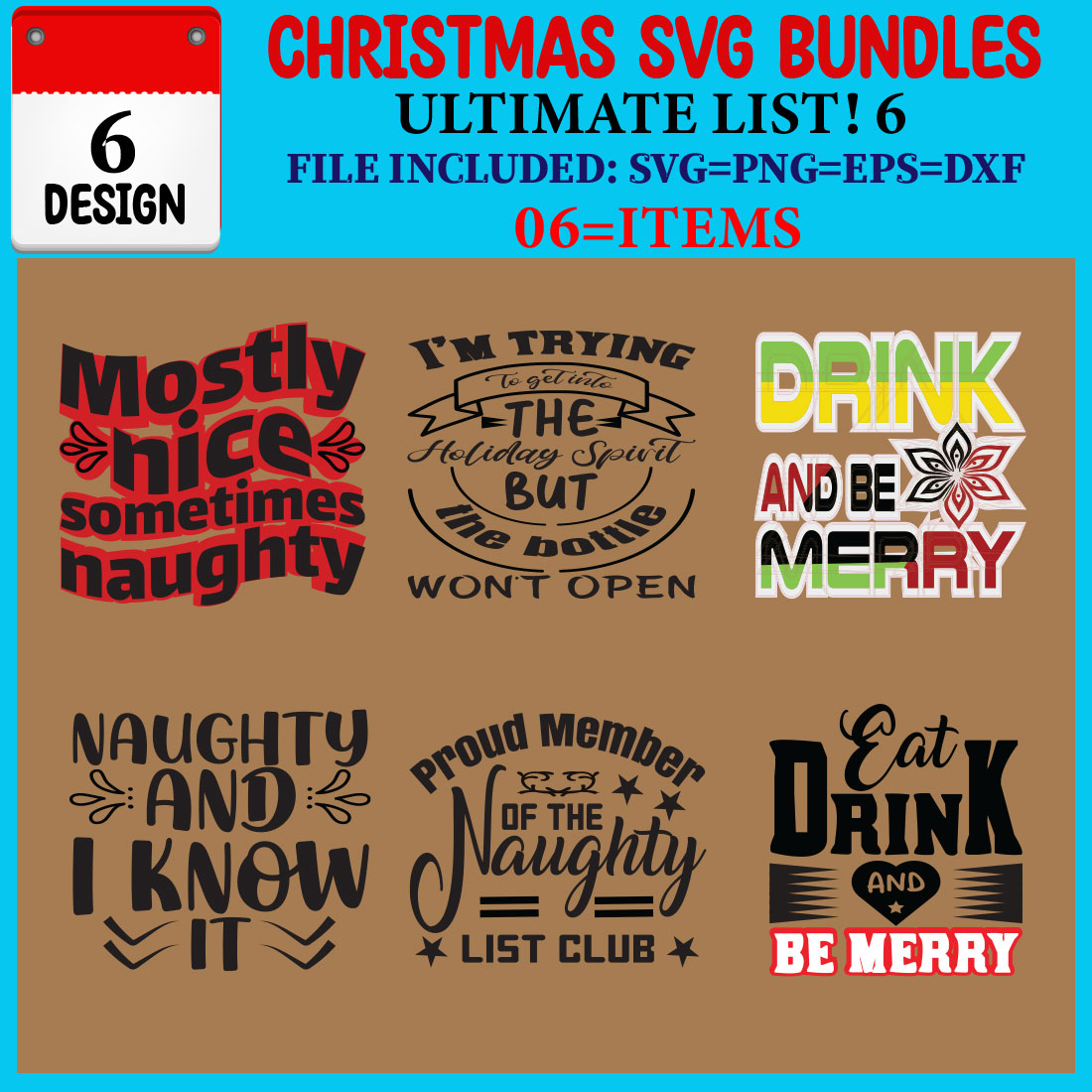 Christmas SVG T-shirt Design Bundle cover image.