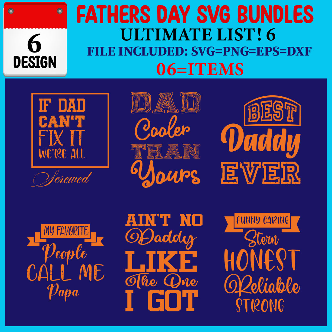 Fathers Day SVG T-shirt Design Bundle cover image.