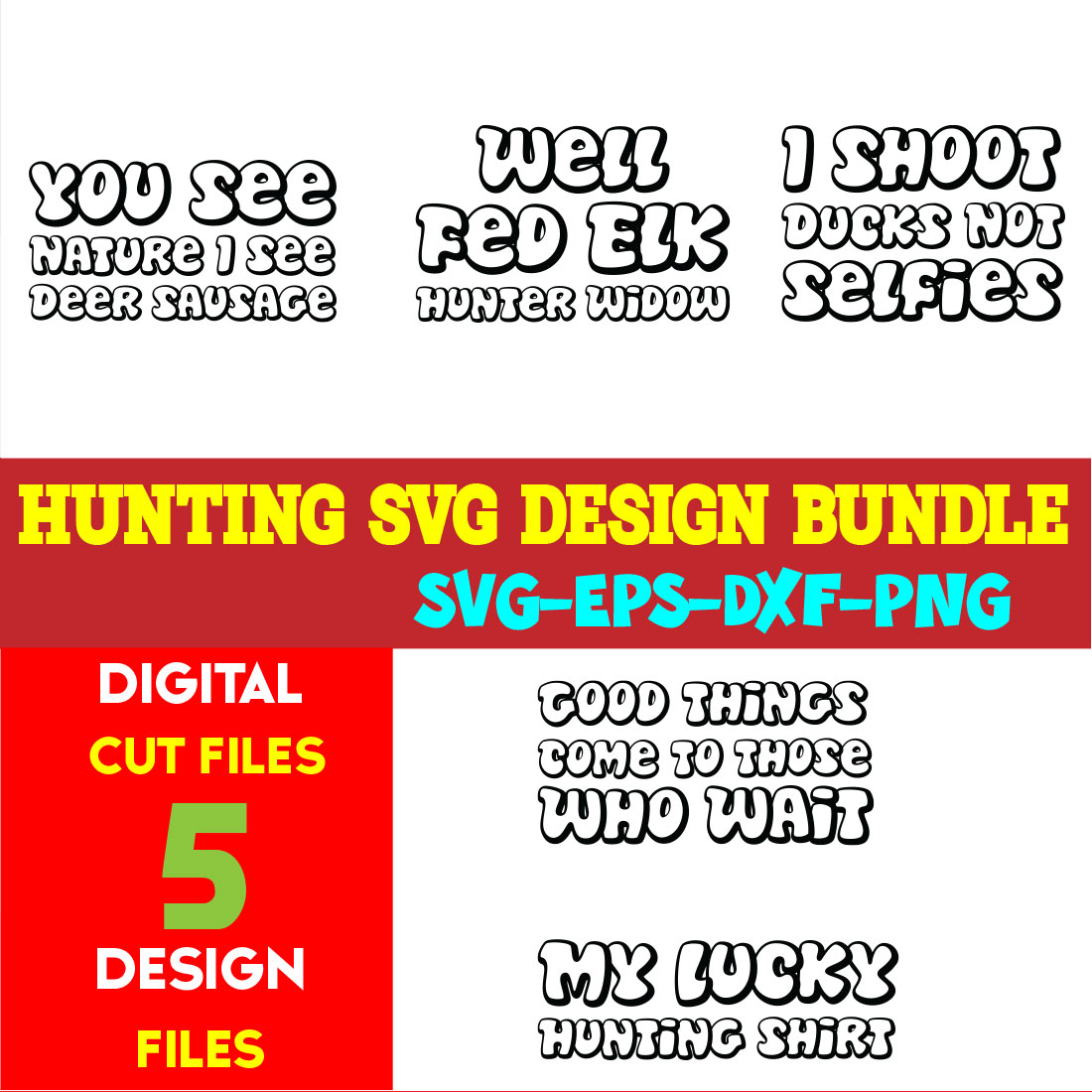 Hunting T-shirt Design Bundle Vol- 08 cover image.