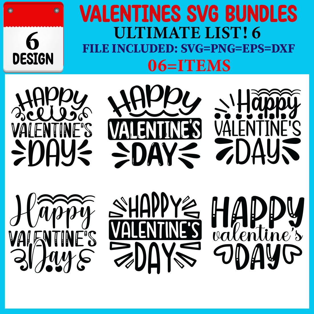 Valentines SVG T-shirt Design Bundle cover image.