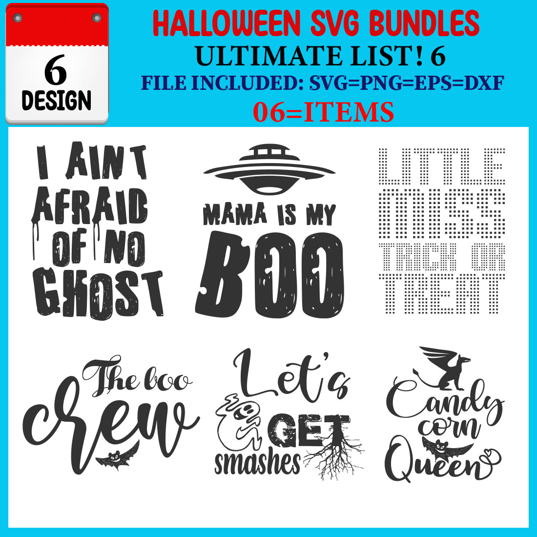 Halloween SVG T-shirt Design Bundle cover image.