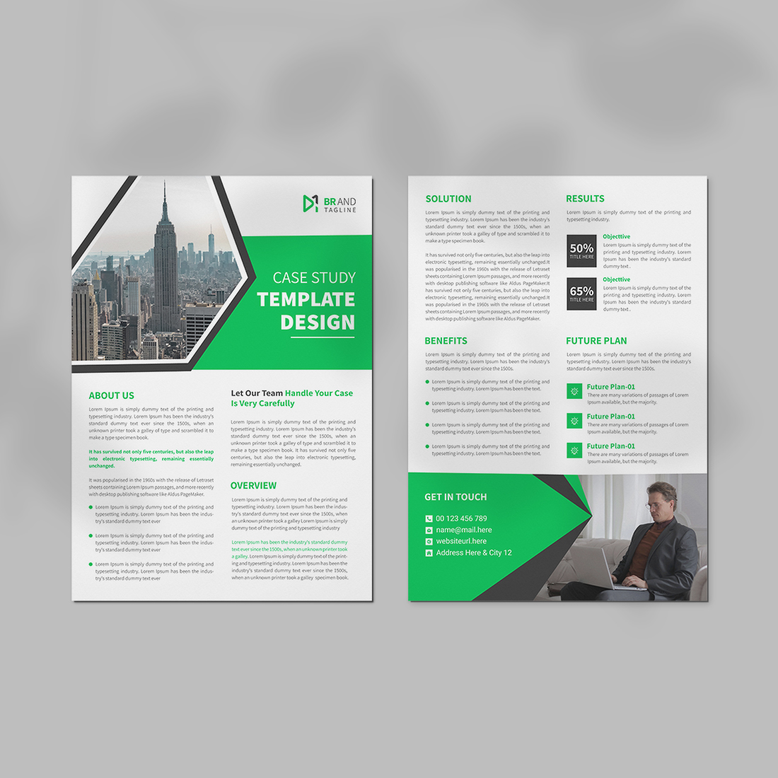 Case study design template cover image.