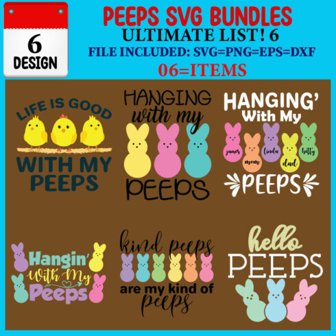 Peeps SVG T-shirt Design Bundle cover image.