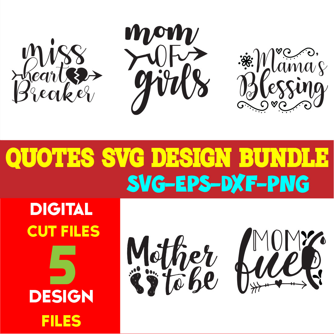 Quotes T-shirt Design Bundle Vol-21 cover image.