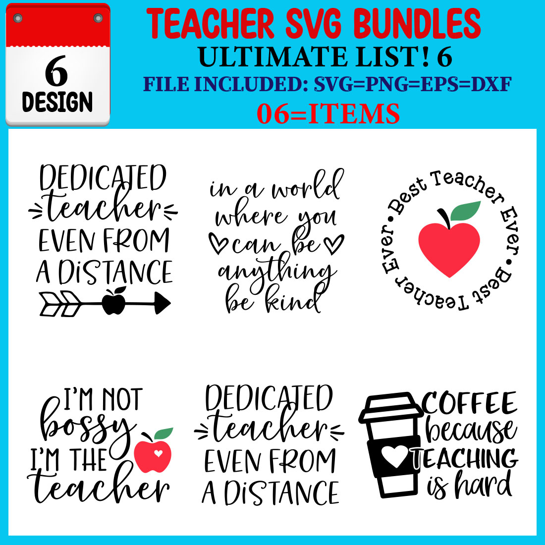 Teacher T-shirt Design Bundle cover image.