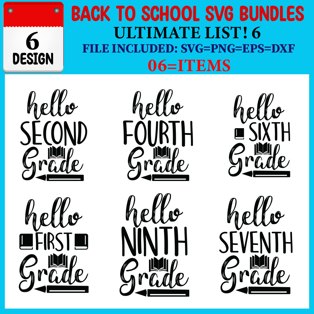 Back To School SVG T-shirt Design Bundle cover image.