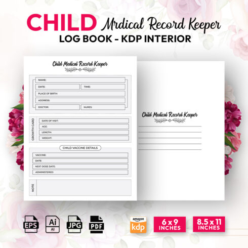 Child Medical Record Keeper Logbook – Low Content KDP Interior cover image.