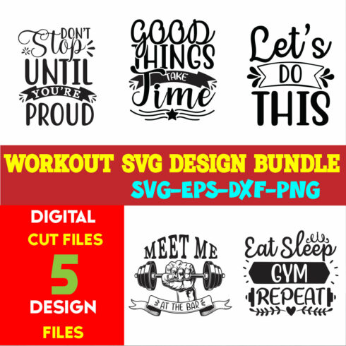 Workout T-shirt Design Bundle volume -01 cover image.