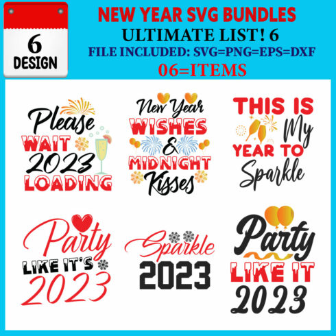 New Year T-shirt Design Bundle Vol-06 cover image.
