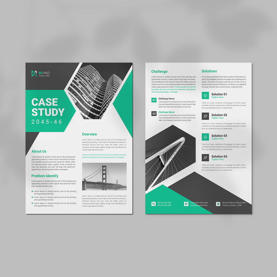 Case study flyer design template cover image.