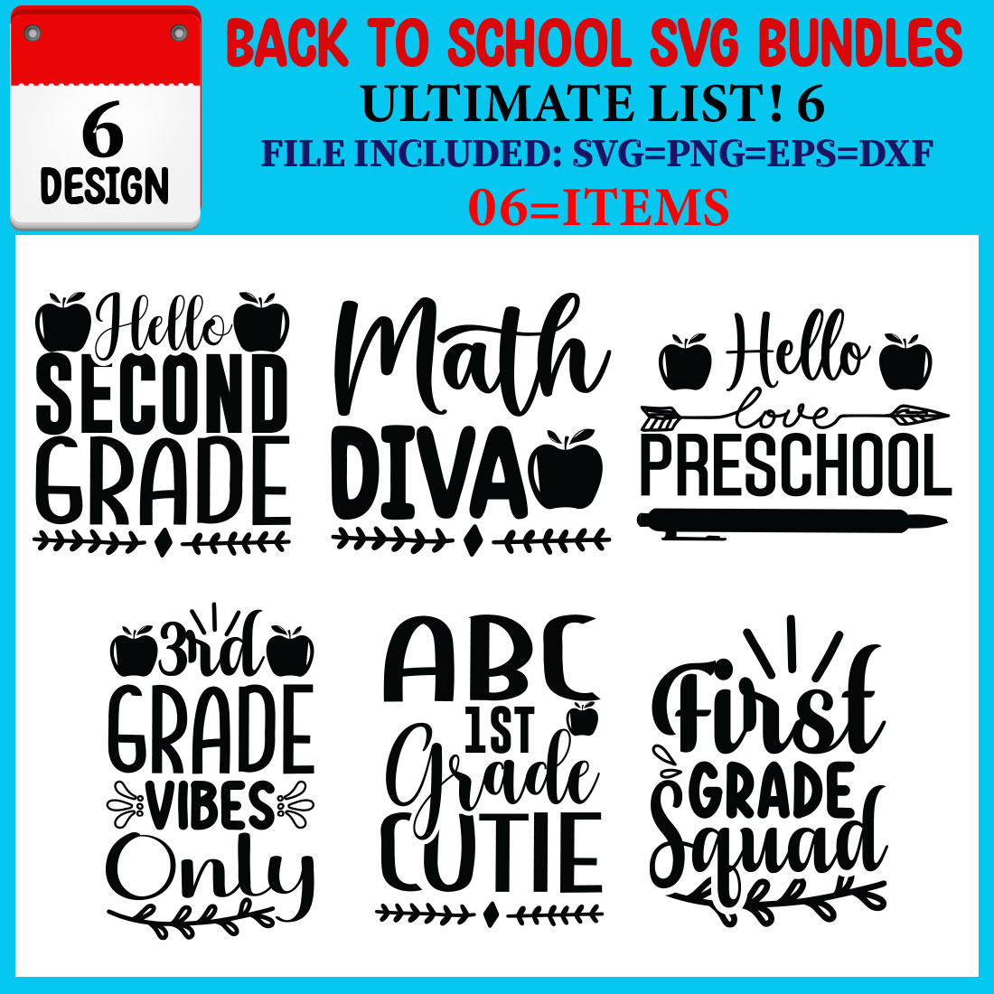 Back To School SVG T-shirt Design Bundle cover image.