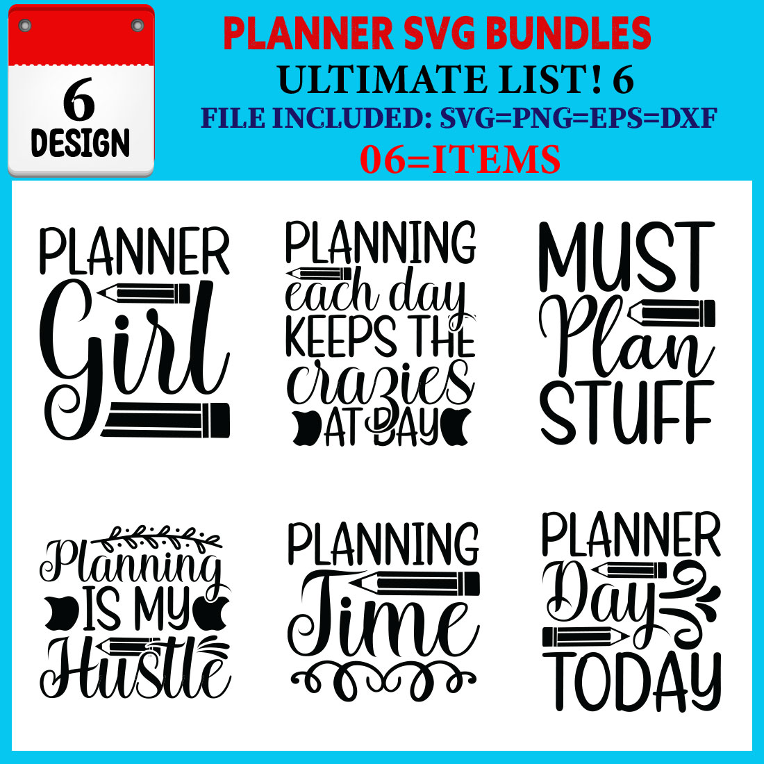 Planner T-shirt Design Bundle Vol-05 cover image.