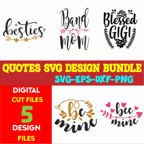 Quotes T-shirt Design Bundle Vol-03 cover image.