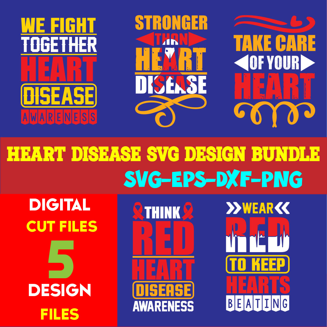 Heart Disease T-shirt Design Bundle Volume-04 cover image.