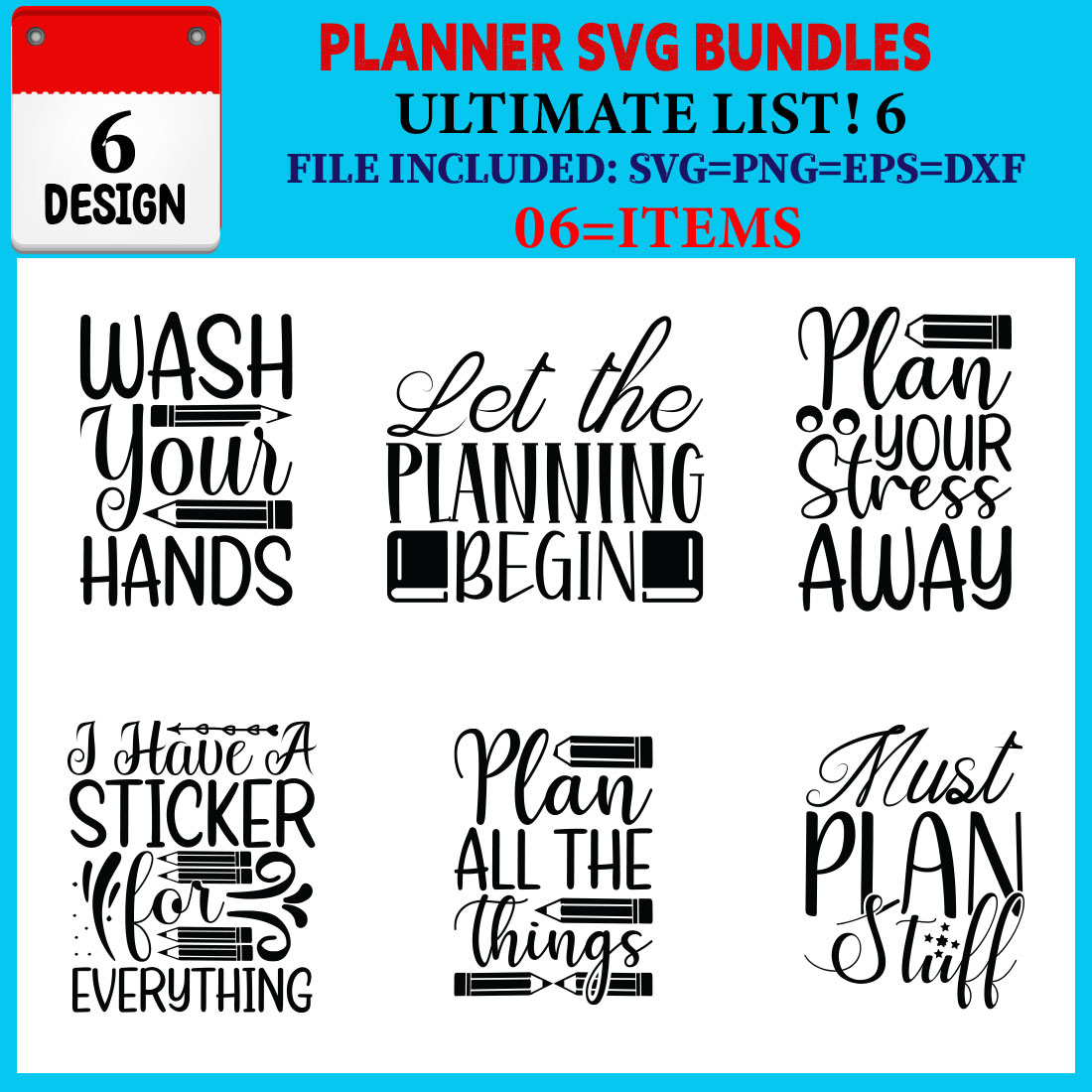 Planner T-shirt Design Bundle Vol-04 cover image.