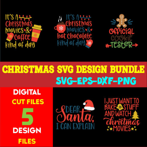 Christmas SVG T-shirt Design Bundle Volume-89 cover image.