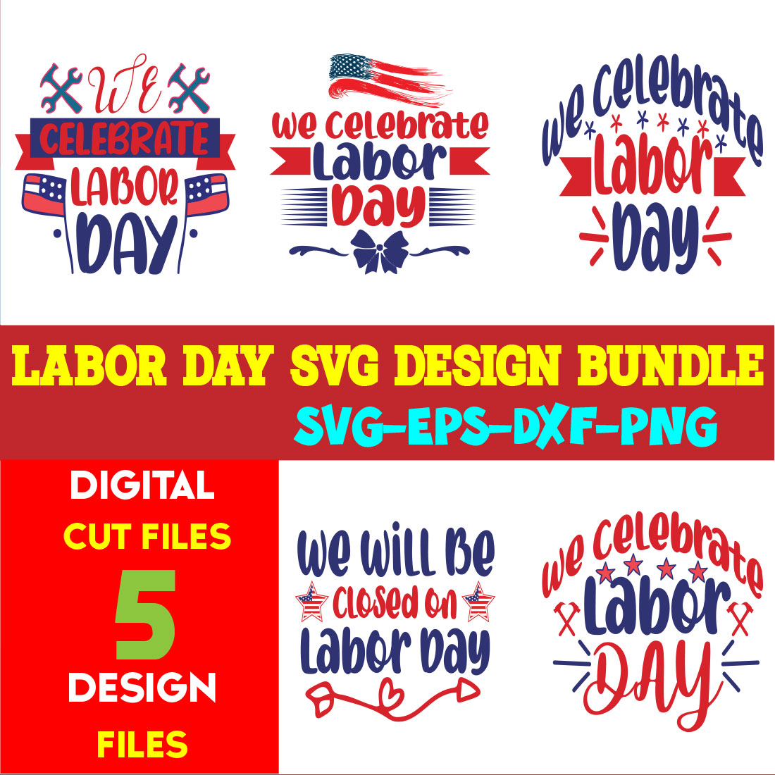 Labor Day T-shirt Design Bundle Volume-05 cover image.