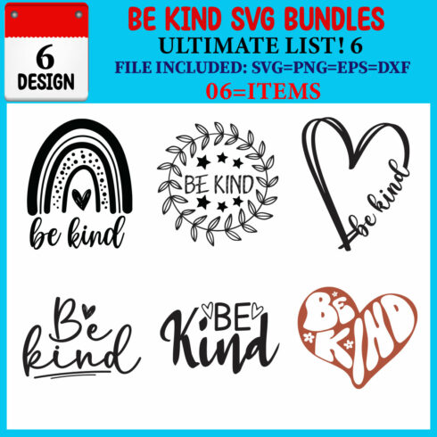 Be Kind SVG T-shirt Design Bundle cover image.