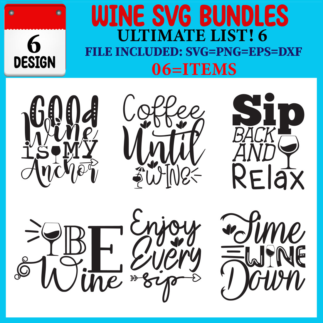 Wine T-shirt Design Bundle cover image.