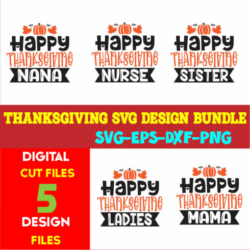 Thanksgiving T-shirt Design Bundle Vol-17 cover image.