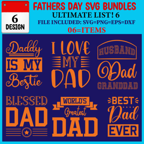 Fathers Day SVG T-shirt Design Bundle cover image.