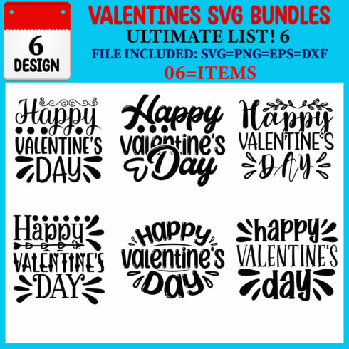 Valentines SVG T-shirt Design Bundle cover image.