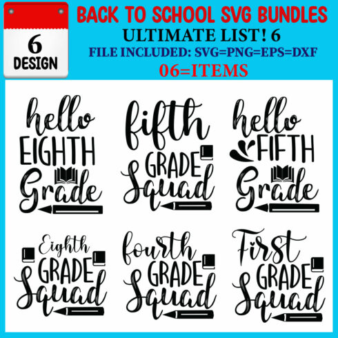 Back To School SVG T-shirt Design Bundle cover image.