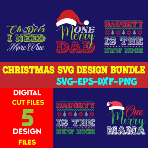 Christmas SVG T-shirt Design Bundle Volume-109 cover image.