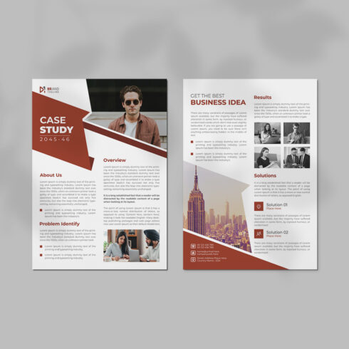 Case study flyer design template cover image.