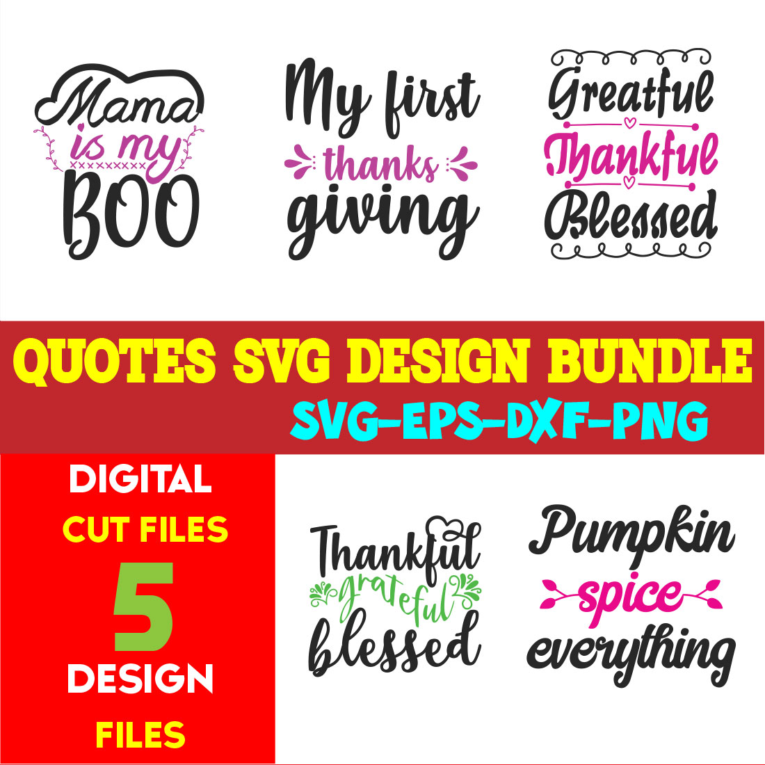 Quotes T-shirt Design Bundle Vol-15 cover image.