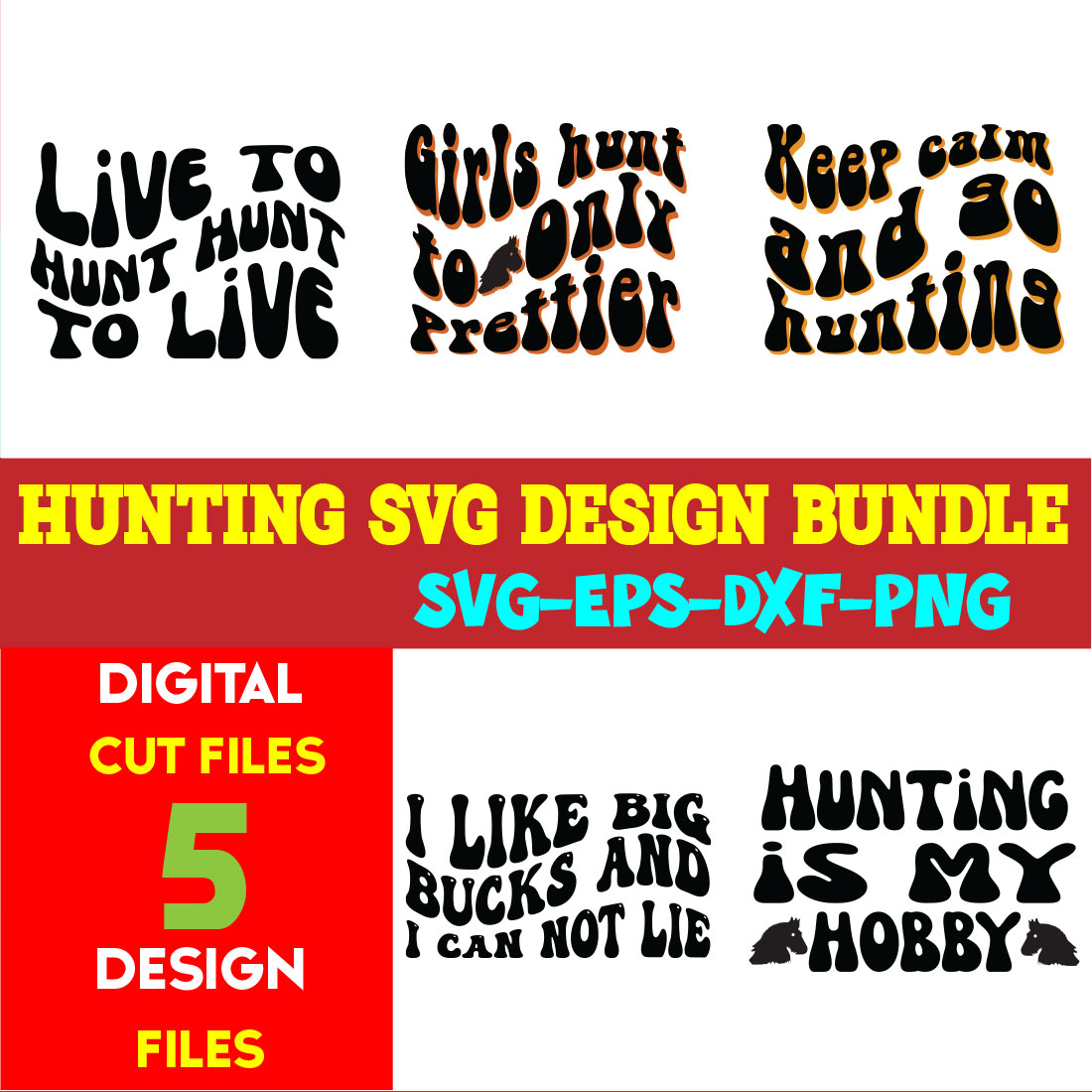 Hunting T-shirt Design Bundle Vol- 01 cover image.