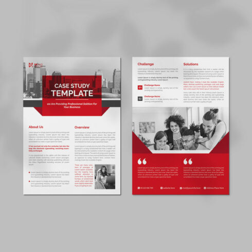 Professional case study template design cover image.