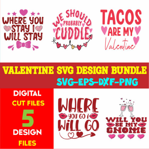 Valentine T-shirt Design Bundle Vol-17 cover image.