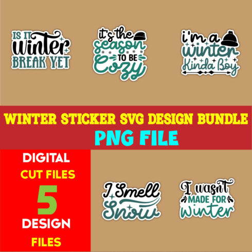 Winter Sticker T-shirt Design Bundle volume -05 cover image.