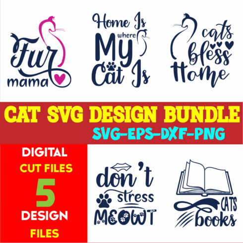 Cat T-shirt Design Bundle Volume-21 cover image.