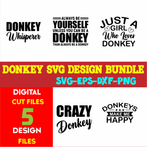 Donkey SVG T-shirt Design Bundle Volume-02 cover image.