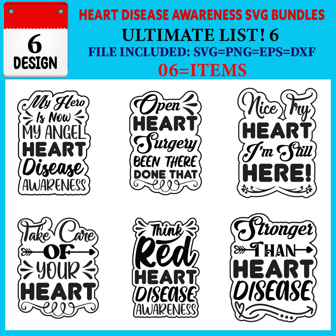 Heart Disease Awareness T-shirt Design Bundle Vol-03 cover image.