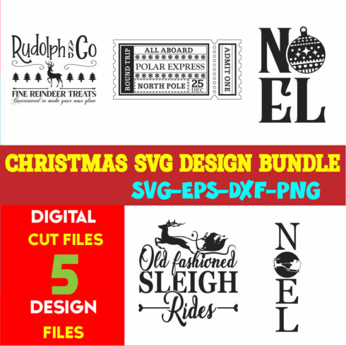 Christmas SVG T-shirt Design Bundle Volume-78 cover image.