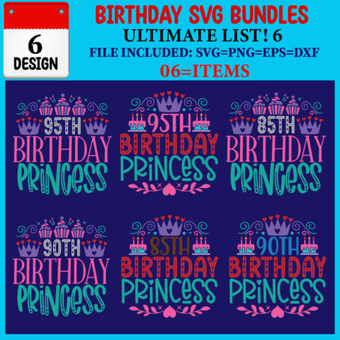 Birthday SVG T-shirt Design Bundle cover image.